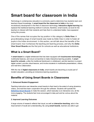 Smart board for classroom in India