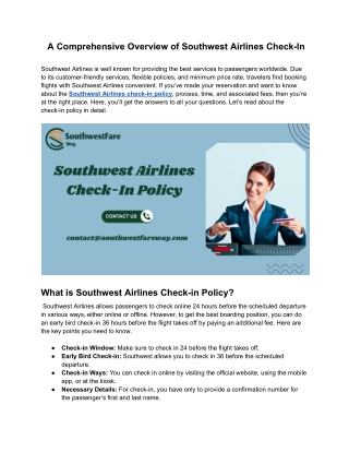 Tips for a Smooth Check-In with Southwest Airlines
