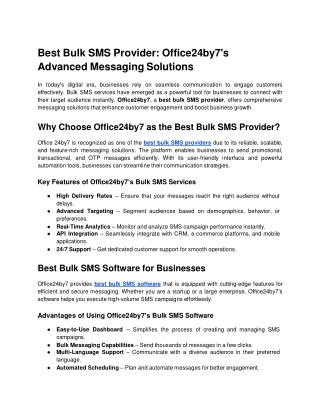best bulk sms provider office24by7 s advanced
