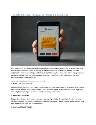 The Role of Product Reviews and Ratings in E-commerce