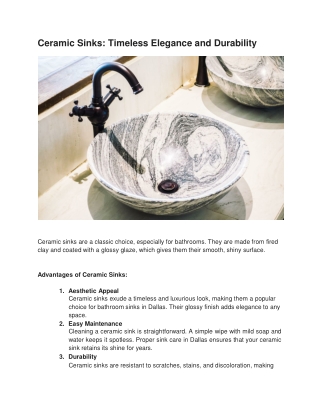 ceramic sinks timeless elegance and durability