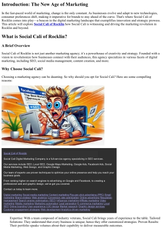 Witnessing the Marketing Revolution with Social Cali, Rocklin