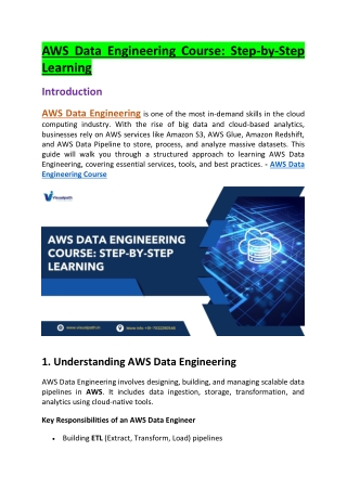 aws data engineering course step by step learning