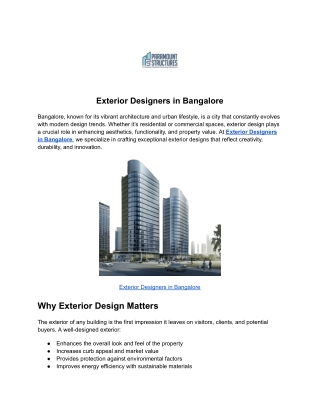 Exterior Designers in Bangalore