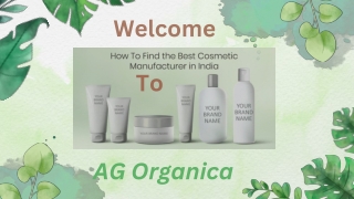 AG Organica: Leading High-Quality Cosmetics Manufacturer & Exporter for Global