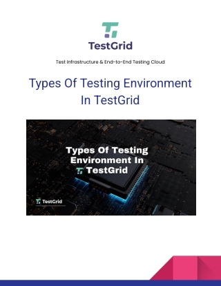 Types Of Testing Environment In TestGrid
