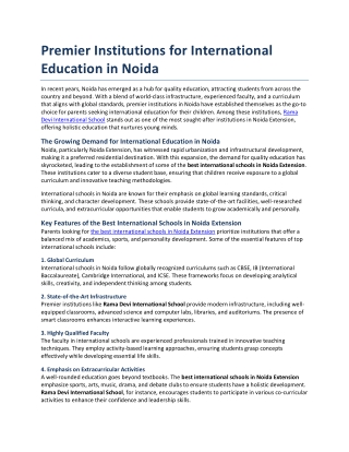 Premier Institutions for International Education in Noida PDF