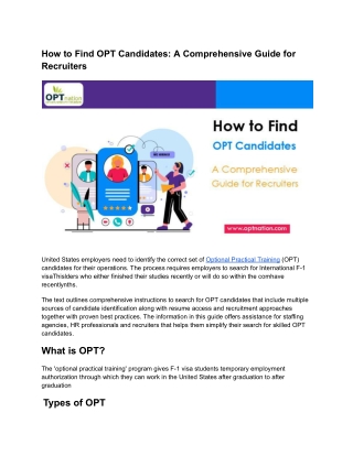How to Find OPT Candidates_ A Comprehensive Guide for Recruiters