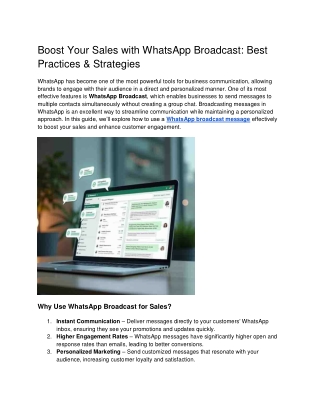 Boost Your Sales with WhatsApp Broadcast: Best Practices & Strategies