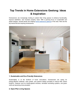 Top Trends in Home Extensions Geelong: Ideas & Inspiration