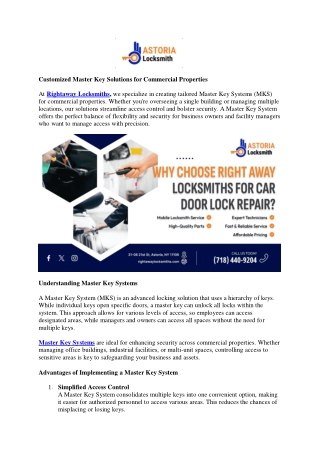 Master Key Solutions for Commercial Properties