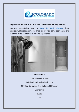 step in bath shower accessible convenient bathing