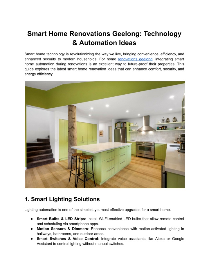 smart home renovations geelong technology