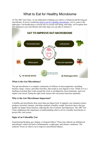 What to Eat for Healthy Microbiome