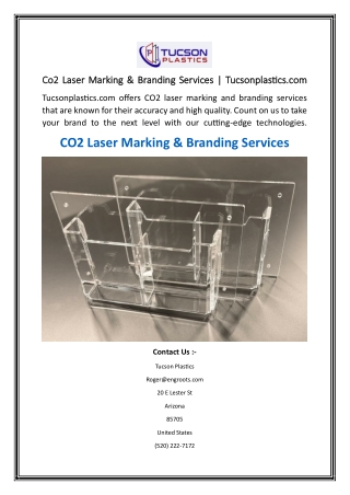 Co2 Laser Marking & Branding Services  Tucsonplastics.com