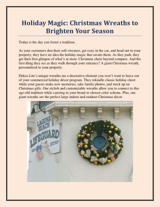 Holiday Magic - Christmas Wreaths to Brighten Your Season