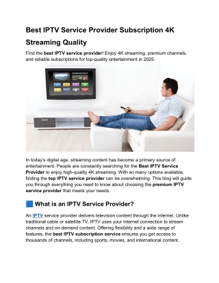 Best IPTV Service Provider Subscription _ 4K Streaming Quality