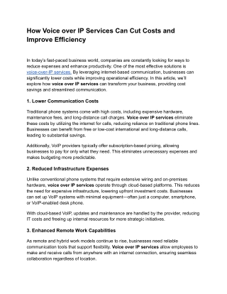 how voice over ip services can cut costs