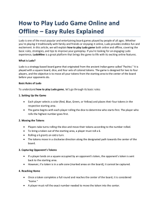 How to Play Ludo Game Online and  Offline – Easy Rules Explained