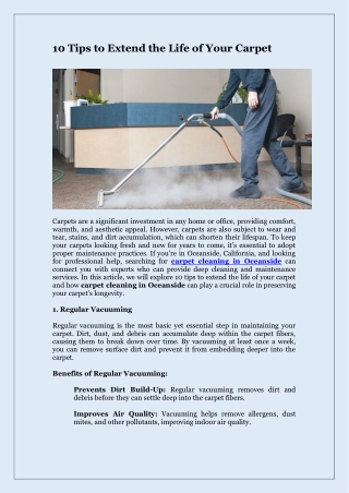 10 Tips to Extend the Life of Your Carpet