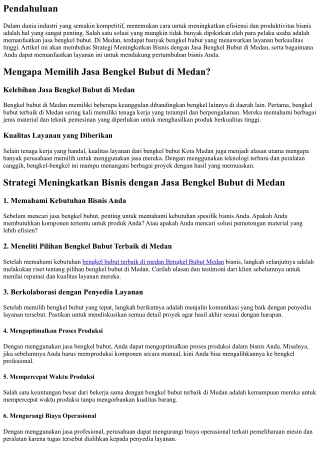 Strategi Meningkatkan Bisnis dengan Jasa Bengkel Bubut di Medan