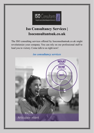 Iso Consultancy Services  Isoconsultantsuk.co.uk