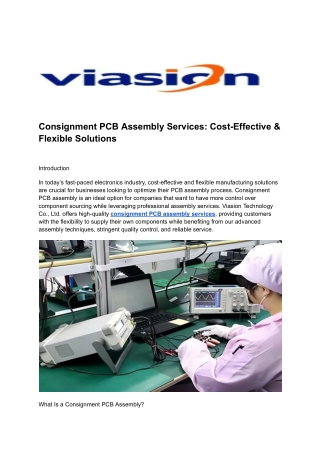 consignment pcb assembly services cost effective