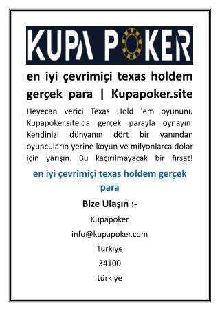 en iyi çevrimiçi texas holdem gerçek para  Kupapoker.site