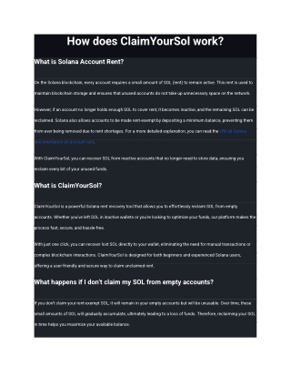 how does claimyoursol work