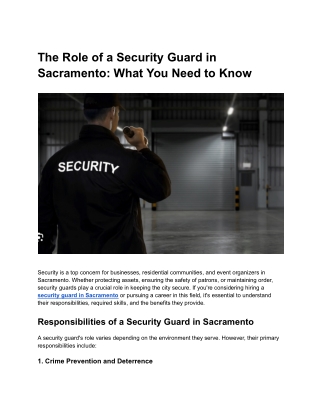 security guard Sacramento