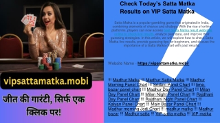 Satta Matka Chart with Past Results