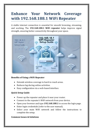 Enhance Your Network Coverage with 192.168.188.1 WiFi Repeater