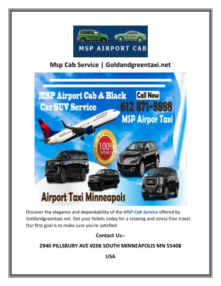 msp cab service goldandgreentaxi net