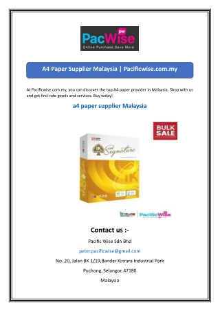 a4 paper supplier malaysia pacificwise com my