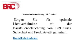 baustellenbeleuchtung brc swiss