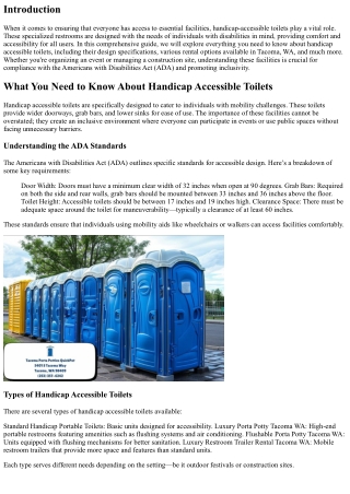 “What You Need to Know About Handicap Accessible Toilets”