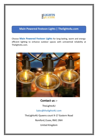 Main Powered Festoon Lights  Thelights4u
