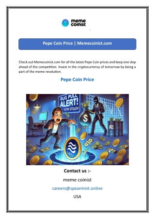 pepe coin price memecoinist com