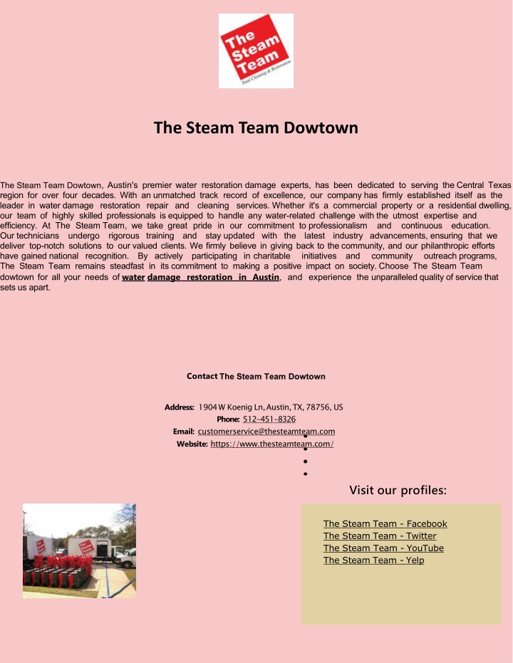 the steam team dowtown