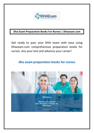 Dha Exam Preparation Books For Nurses | Dhaexam.com