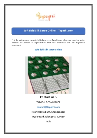 Soft Lichi Silk Saree Online  Tapathi