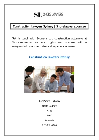 Construction Lawyers Sydney | Shorelawyers.com.au