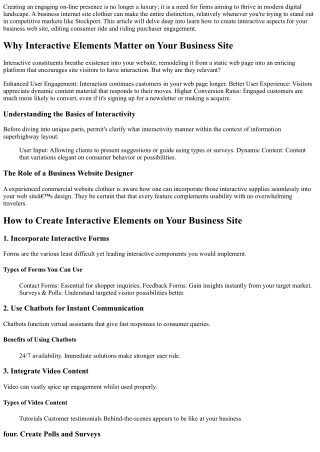 creating an engaging on line presence