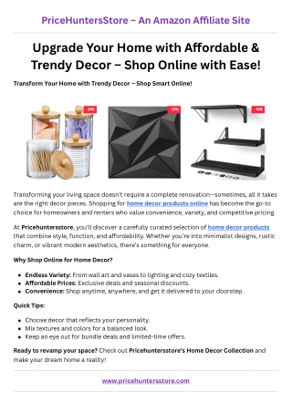 Transform Your Space The Ultimate Guide to Buying Home Decor Products Online