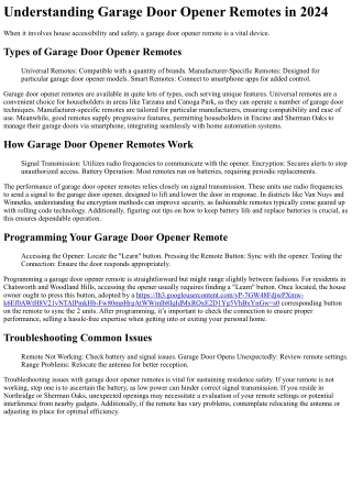 understanding garage door opener remotes in 2024