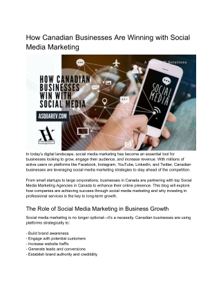 How Canadian Businesses Are Winning with Social Media Marketing