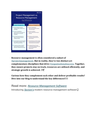 Project Management Vs Resource Management slideserve