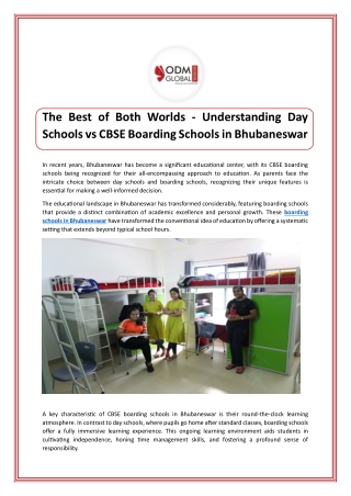 The Best of Both Worlds - Understanding Day Schools vs CBSE Boarding Schools in Bhubaneswar