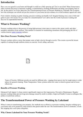 The Transformational Power of Pressure Washing by Lakeland