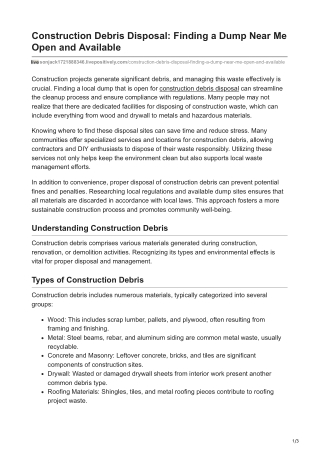 construction debris disposal finding a dump near